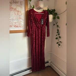 Ever Pretty Burgundy Sequin Dress
